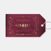 Burgund & Imitate Gold Tarot Celestiding Geschenkanhänger (Vorderseite (Horizontal))