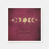 Burgund & Imitate Gold Tarot Celestiding Serviette (Vorderseite)