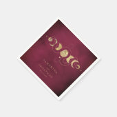 Burgund & Imitate Gold Tarot Celestiding Serviette (Ecke)