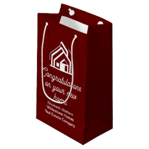 Burgund Immobilienunternehmen Gratulation Kleine Geschenktüte