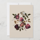 Burgund Ivory Blume Boho Chic Moderne Hochzeit Einladung (Rückseite)