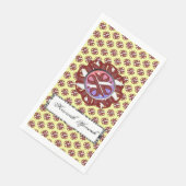 Burgund-Ivory Clover Ribbon von Kenneth Yoncich Serviette (Ecke)