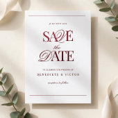 Burgund Ivory Monogram Save The Date