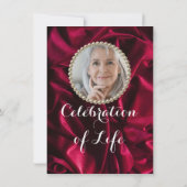 Burgund Kalligrafie Foto Feier des Lebens Einladung (Rückseite)