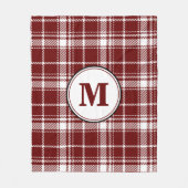 Burgund Kariert Fleecedecke (Vorderseite)