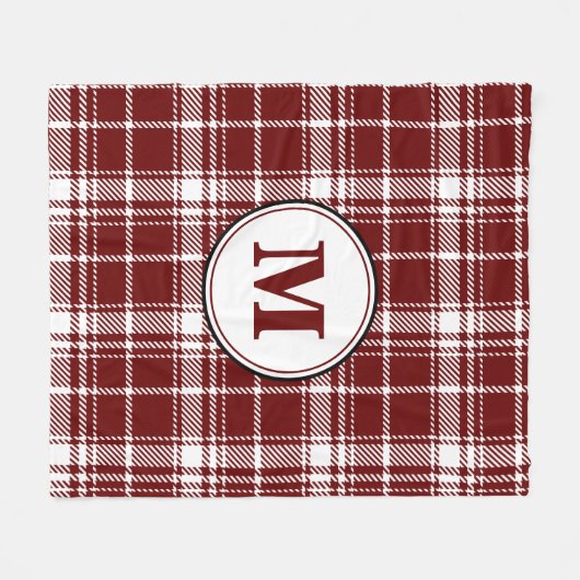 Burgund Kariert Fleecedecke (Vorderseite (Horizontal))