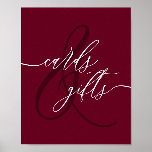 Burgund Karten und Geschenke Poster (Vorne)