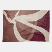 Burgund Kastanien und Creme Abstrakt Geschirrtuch (Horizontal)