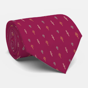 Burgund Klein Boho Druck Krawatte