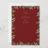 Burgund-Kreuzkatholische Hochzeit der Hochzeit der Einladung (Rückseite)