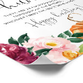 Burgund Kürbis Schnuller Jagd Kinderduschenspiel P Poster (Ecke)