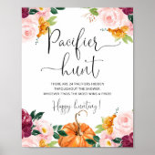 Burgund Kürbis Schnuller Jagd Kinderduschenspiel P Poster (Vorne)