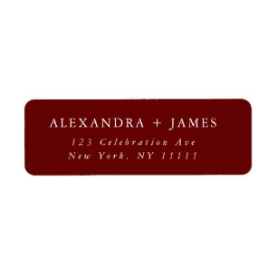 Burgund Large Text Modern Return Address Label