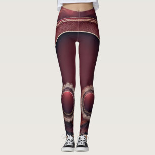 Burgund-Leggings-Kopfhörer Smoky Red AI art Leggings