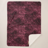 Burgund Leopard Print Gold Liebe Sherpadecke (Vorderseite)