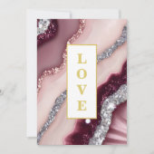 *~ Burgund LIEBE Agate AR66 UAWG QR Hochzeit Einladung (Vorderseite)