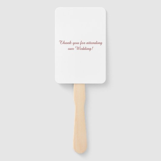 Burgund-Liebe versage nie blumenreiche Hochzeit Fächer (Rückseite)