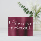 Burgund Lila Elegante Blume Hochzeit Einladungspostkarte (Stehend Vorderseite)