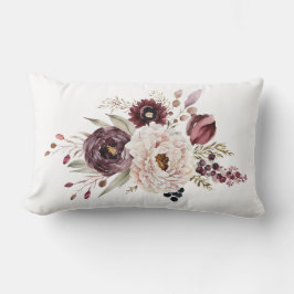 Burgund Lila Maroon Weiße Blüte Elegante Blume Lendenkissen