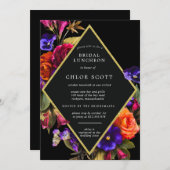 Burgund Lila Orangefarbenes Brautparty in Orange Einladung (Vorne/Hinten)