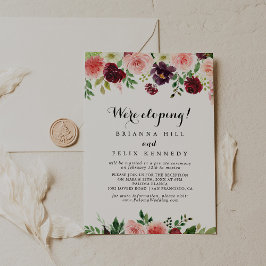 Burgund Lila Spring Floral Elopement Empfang Einladung