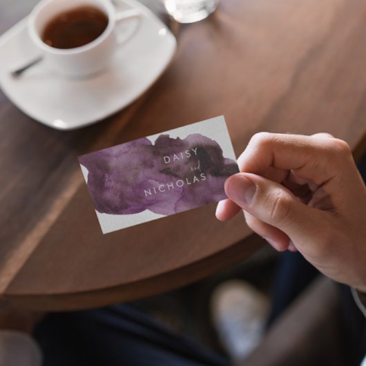 Burgund Lila Watercolor Moderne Beruflich Visitenkarte