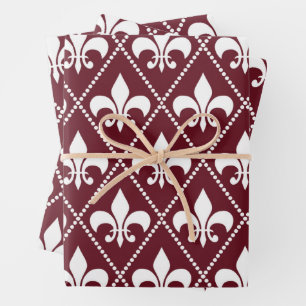 Burgund-Lilie Geschenkpapier Set