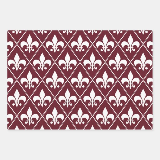 Burgund-Lilie Geschenkpapier Set (Vorderseite)