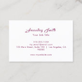 Burgund Logo Frauen Körperpflege Visitenkarte (Rückseite)