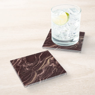 Burgund Marble Elegant Luxus Moderne Ästhetik Glasuntersetzer