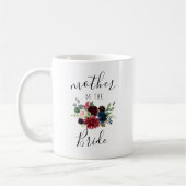 Burgund Marine rosa Blumenmutter der Braut Geschen Kaffeetasse (Links)