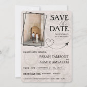 Burgund Marokko Pass Save the Date (Rückseite)