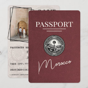 Burgund Marokko Pass Save the Date