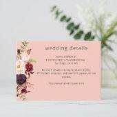 Burgund Marsala & Blush Blumendetails - Rosa 2 Begleitkarte (Stehend Vorderseite)