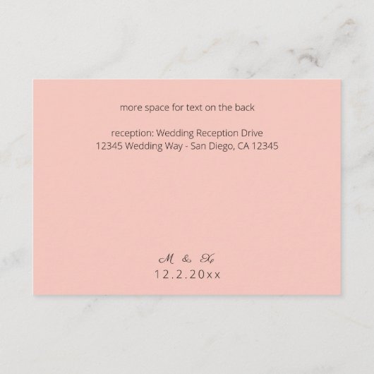 Burgund Marsala & Blush Blumendetails - Rosa 2 Begleitkarte (Rückseite)