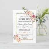 Burgund Marsala Blush Probe Dinner Einladung (Stehend Vorderseite)