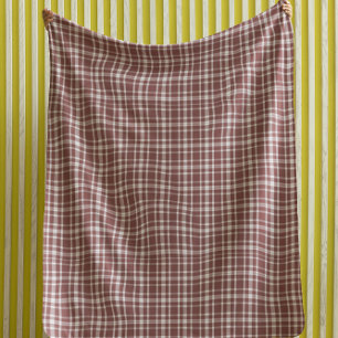 Burgund Marsala Kariert Sherpadecke