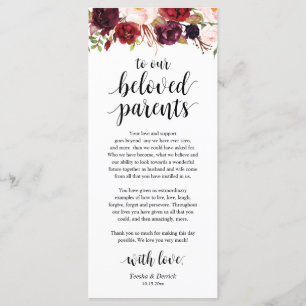 Burgund Marsala, Place Setting Danke Karte