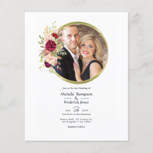 Burgund-Marsala und Blush Floral Geometrische Foto Flyer