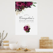 Burgund - Marsala und Gold Brautparty Willkommen Poster (Küche)