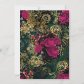 Burgund - Marsala und Gold Floral Wedding Einladung (Rückseite)