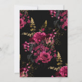 Burgund - Marsala und Gold Floral Wedding Save The Date (Rückseite)