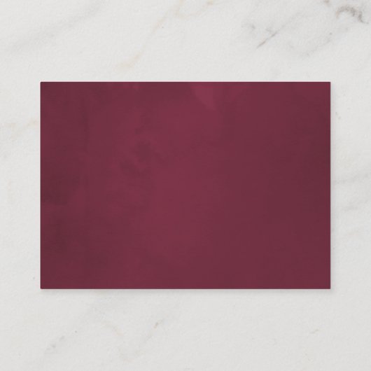 Burgund - Marsala und Gold Hochzeitsunterkünfte Begleitkarte (Rückseite)