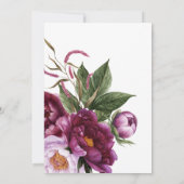 Burgund - Marsala und Peach Floral Wedding Einladung (Rückseite)