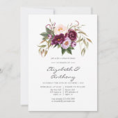 Burgund - Marsala und Peach Probe Dinner Einladung (Vorderseite)