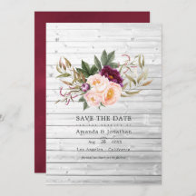 Burgund - Marsala und Peach Rustic Floral Wedding