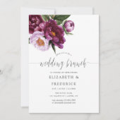 Burgund - Marsala und Peach Wedding Brunch Einladung (Vorderseite)