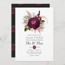 Burgund - Marsala und Rose Hochzeit der Goldenen B