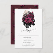 Burgund - Marsala und Rose Hochzeit der Goldenen B RSVP Karte (Vorne/Hinten)