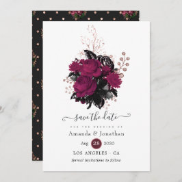Burgund - Marsala und Rose Hochzeit der Goldenen B Save The Date